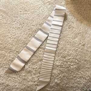 Hermes Striped Silk Twilly Scarf
